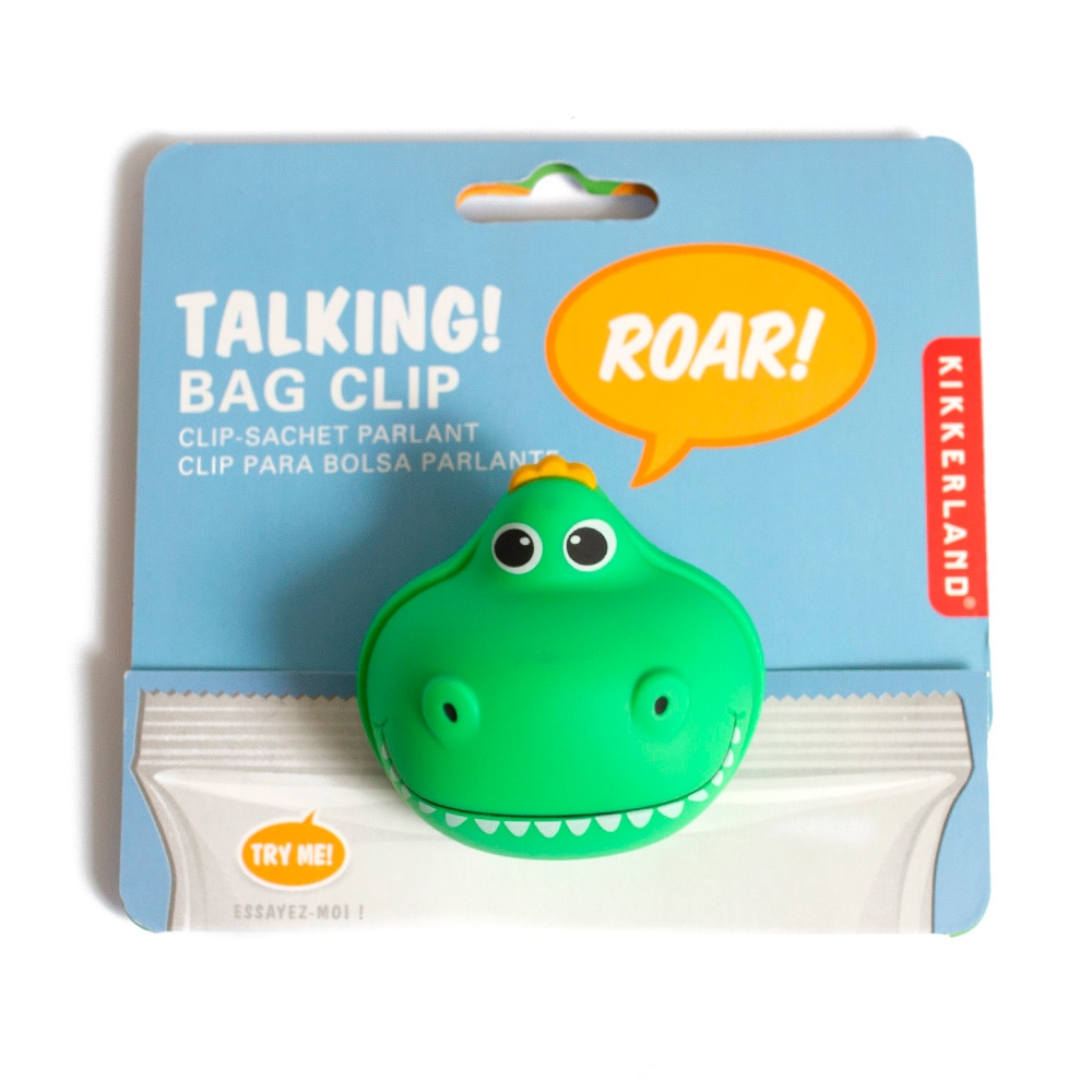 Kikkerland, Bag Clip, Talking, T-Rex